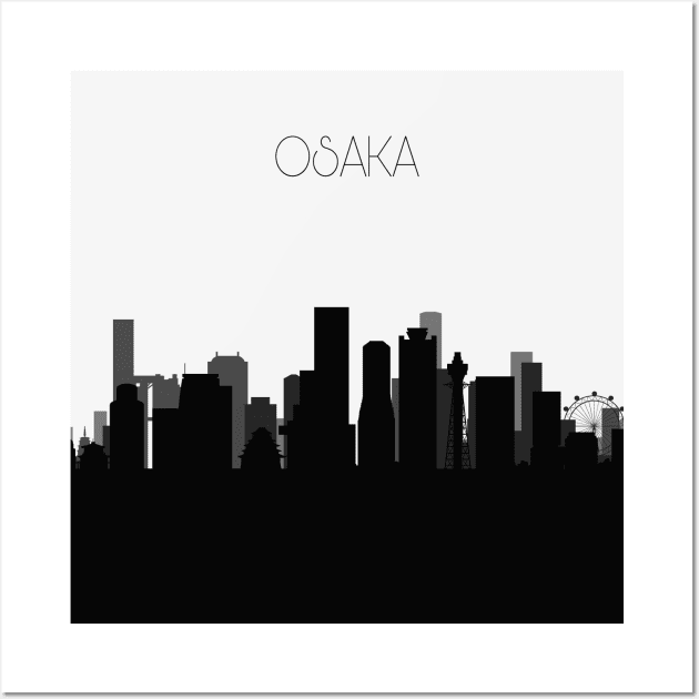 Osaka Skyline Wall Art by inspirowl